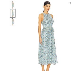 Ulla Johnson 100% Silk Adeline Dress $790‎ Size 4 Blue Floral